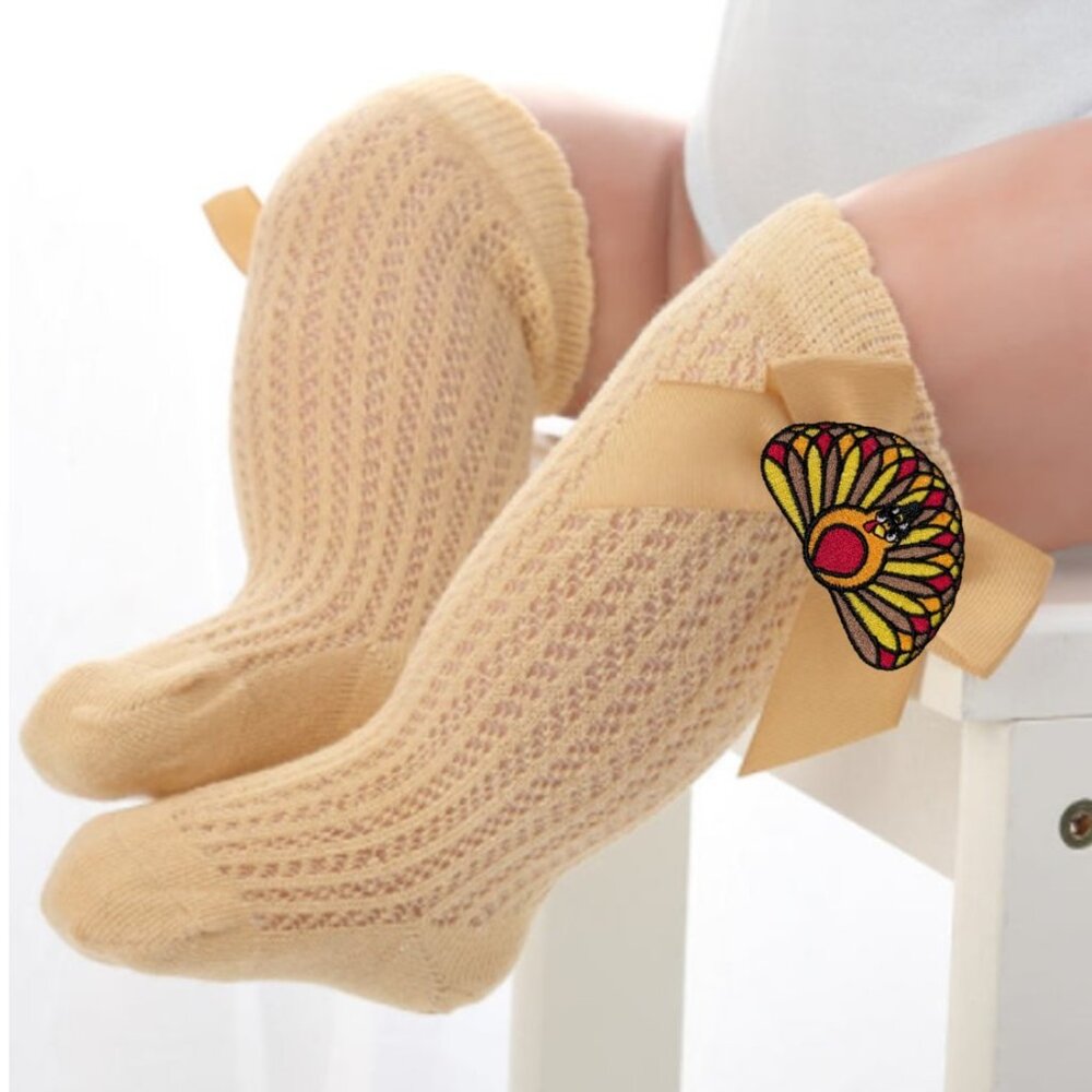 Thanksgiving Socks Beige Gold Thighs Knee socks outfit Fall socks